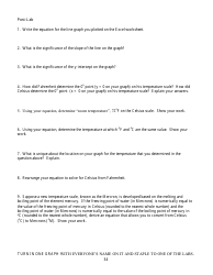 Derivation of the Celsius to Fahrenheit Conversion Equation Using Experimental Methods Pre-assessment Worksheet, Page 4