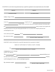 Form 1 Hold Harmless Agreement - Fairfax County, Virginia, Page 2