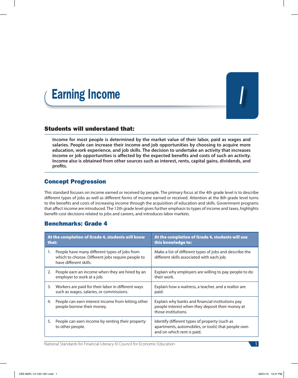 National Standards for Financial Literacy - Council for Economic Education, Page 12