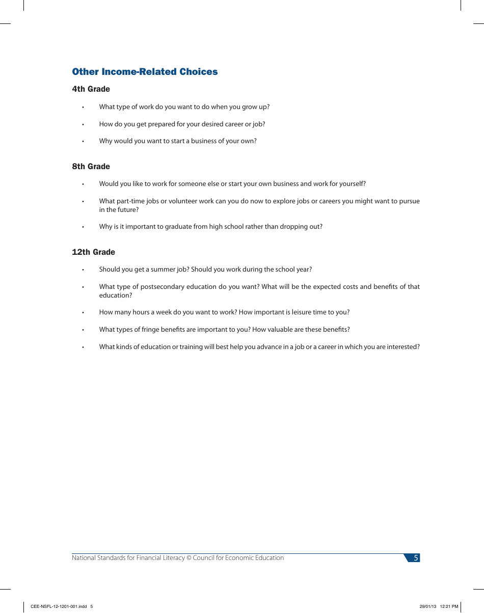National Standards for Financial Literacy - Council for Economic Education, Page 16