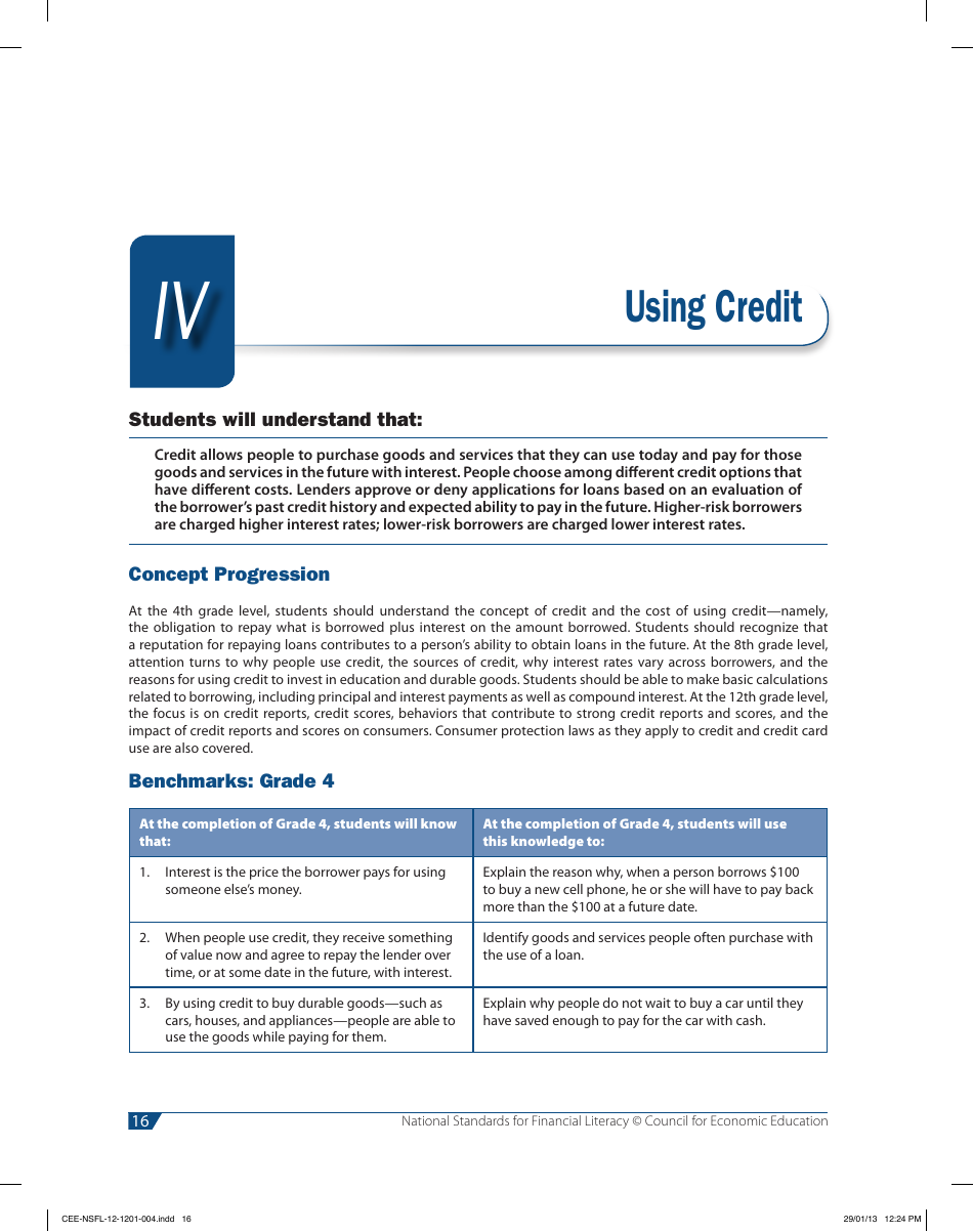National Standards for Financial Literacy - Council for Economic Education, Page 27