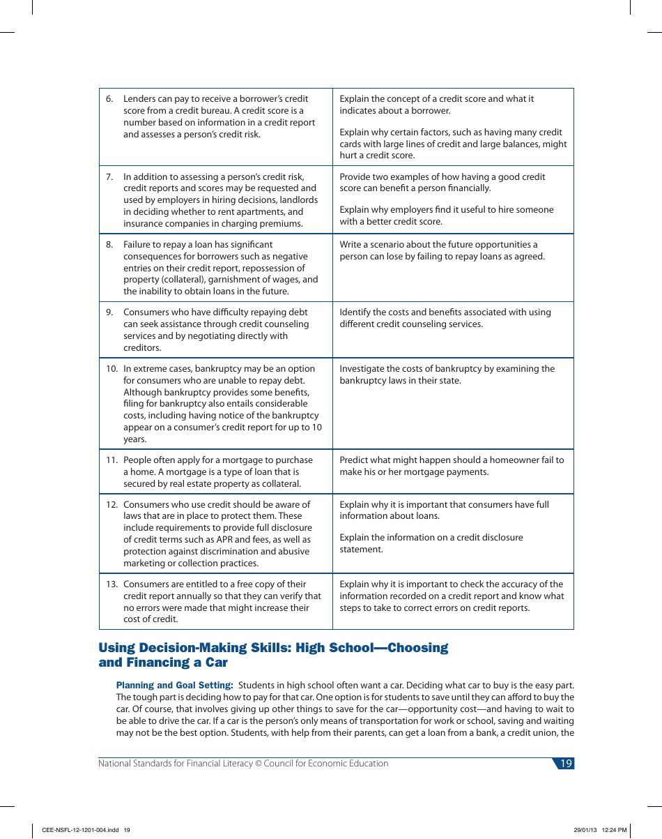 National Standards for Financial Literacy - Council for Economic Education, Page 30