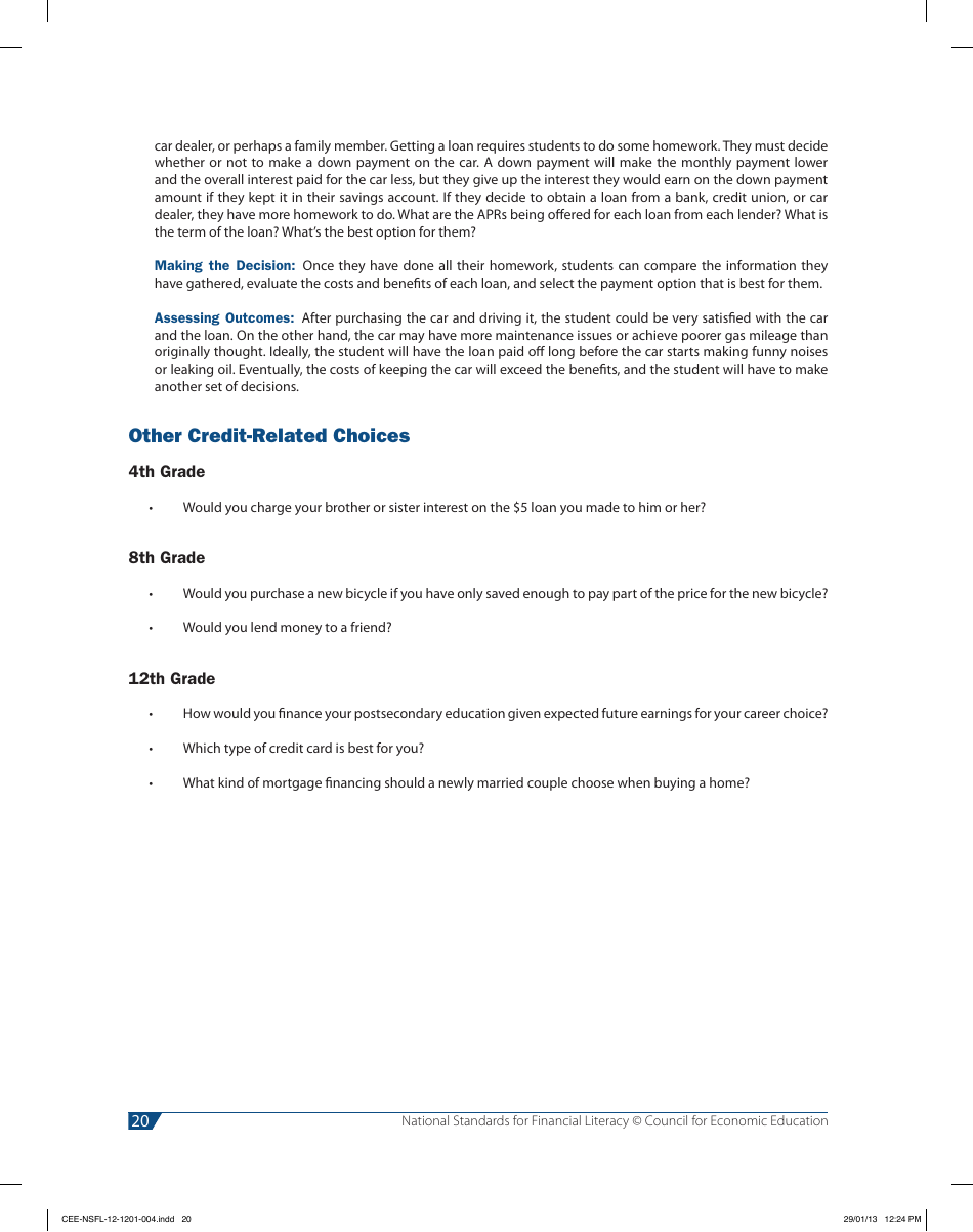 National Standards for Financial Literacy - Council for Economic Education, Page 31