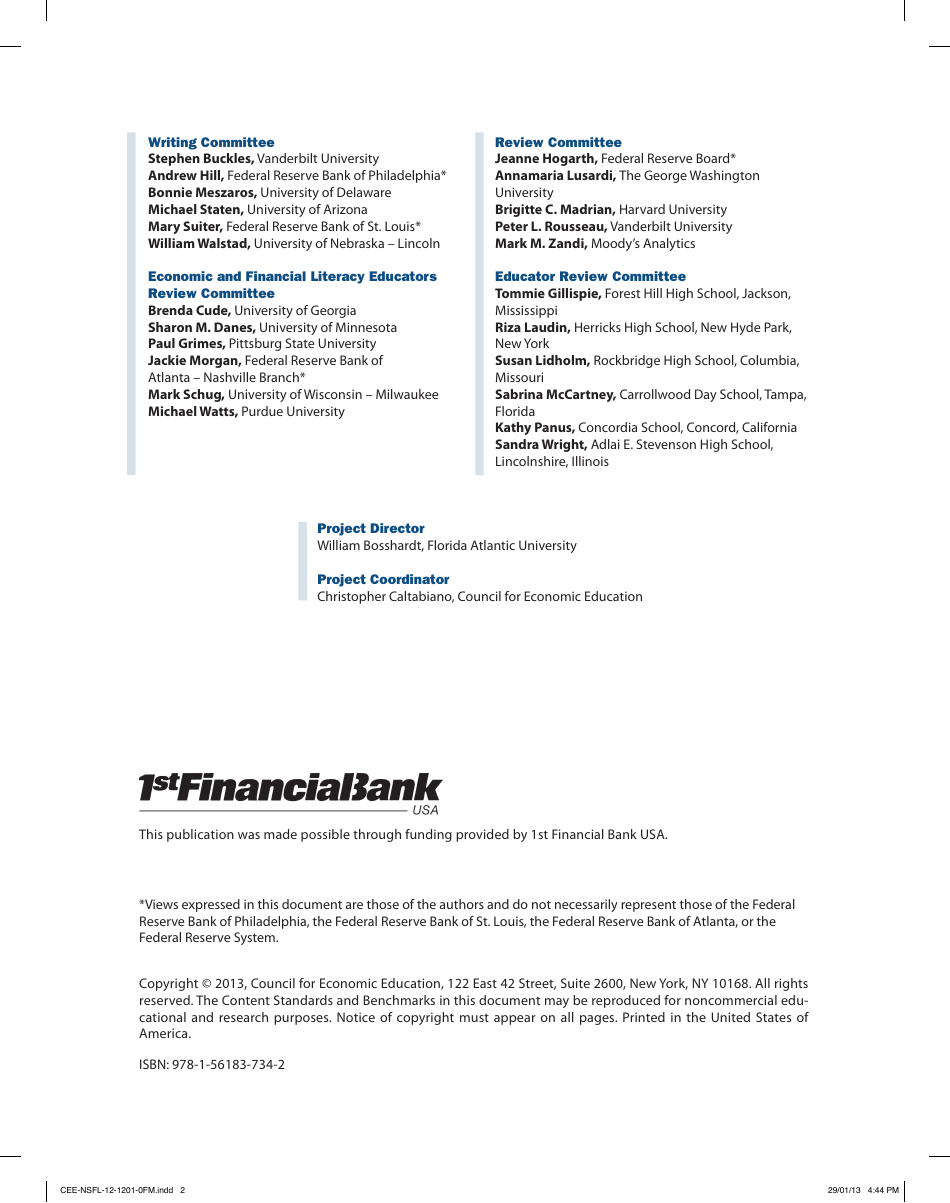 National Standards for Financial Literacy - Council for Economic Education, Page 3