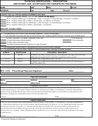 Document preview: Physician Certification/Prescription Form - Blue Ridge Pharmacy