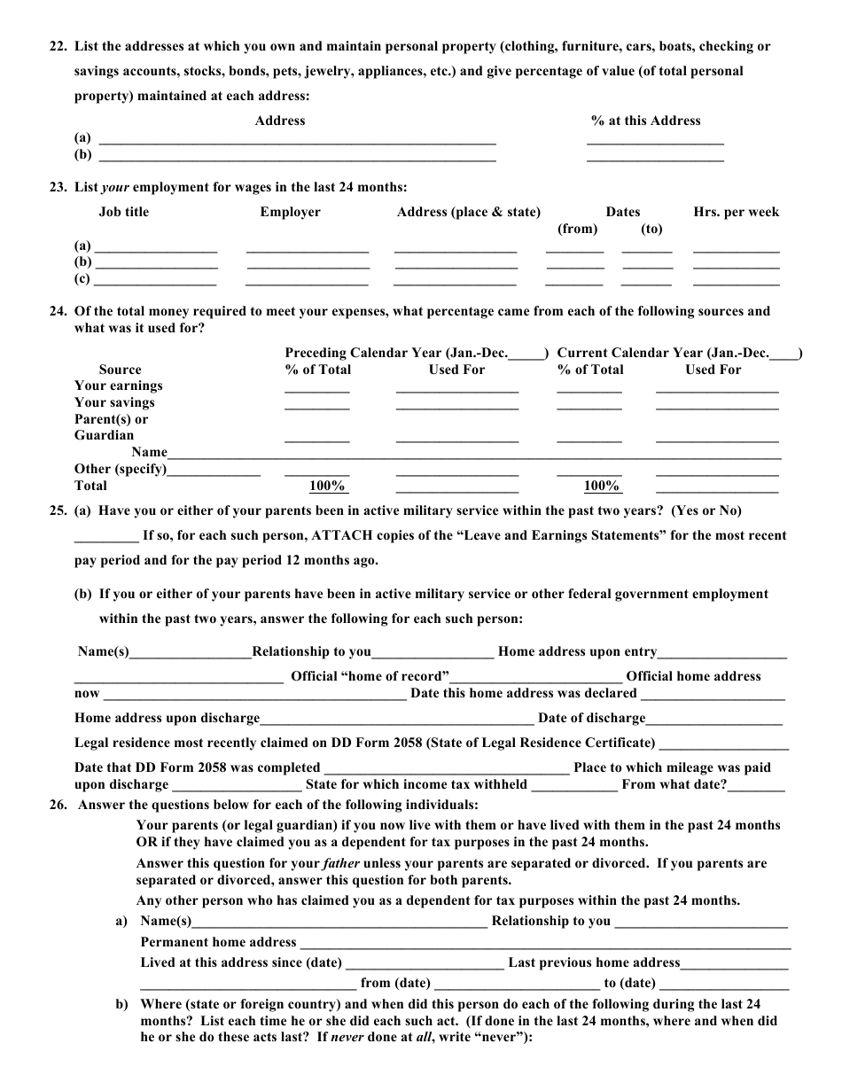 North Carolina Residence  Tuition Status Application Form - North Carolina, Page 3