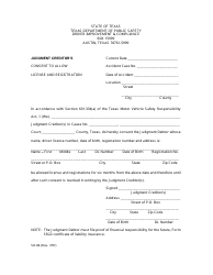 Document preview: Form SR-84 Judgment Creditors Consent to Allow License and Registration - Texas