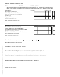 Student Feedback Form - Sample