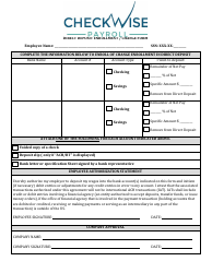 &quot;Direct Deposit Enrollment / Change Form - Checkwise Payroll&quot; - New York