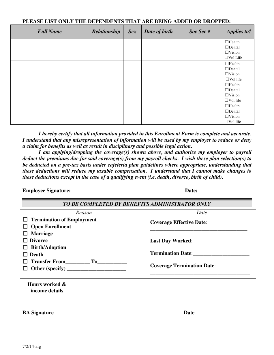 Employee Change of Status Form - Table - Fill Out, Sign Online and ...