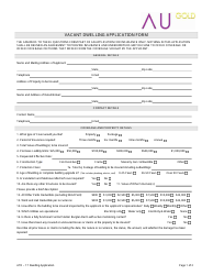Document preview: Vacant Dwelling Application Form - Au Gold