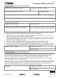 Document preview: Form 22-0049 Designate Mailing Request - City of Toronto, Ontario, Canada