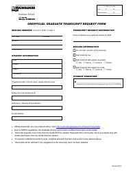 Document preview: Unofficial Graduate Transcript Request Form - University of Wisconsin - Milwaukee, Wisconsin