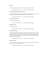 Parent-Teen Driving Agreement Template - I Drive Safely, Page 5