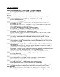 Teen Driving Contract Template - Black