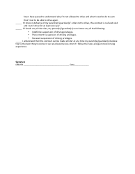 Teen Driving Contract Template - Black, Page 2