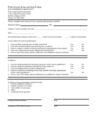 Portfolio Evaluation Form - Old Dominion University - Virginia