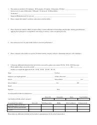 Current Mathematics Teacher Recommendation Form, Page 2