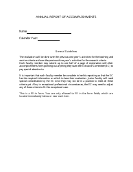 Annual Report of Accomplishments Template