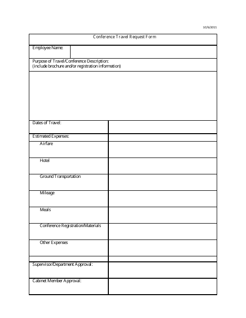 Conference Travel Request Form Download Pdf
