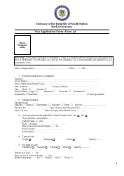 Document preview: Form 5A Sudan Visa Application Form - Embassy of the Republic of South Sudan - Berlin, Germany
