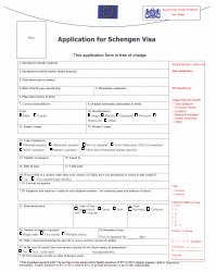 Document preview: Schengen Visa Application Form - Royal Netherlands Embassy in New Delhi - New Delhi, Delhi, India