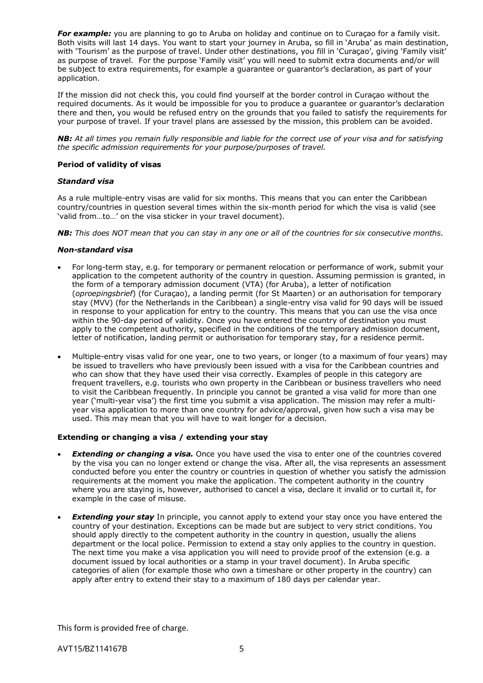 Caribbean Netherlands Visa Application Form - Netherlands, Page 5