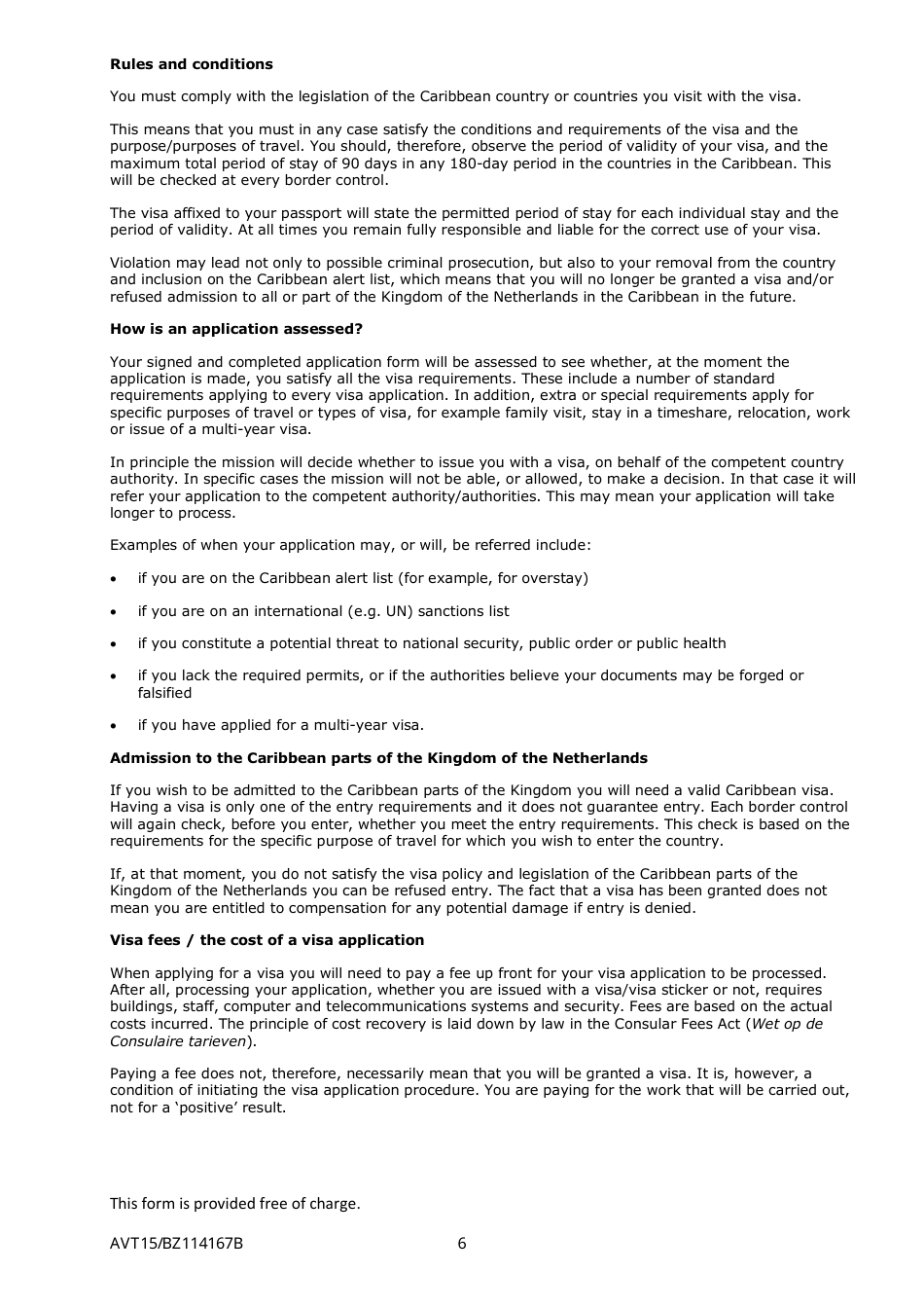 Caribbean Netherlands Visa Application Form - Netherlands, Page 6