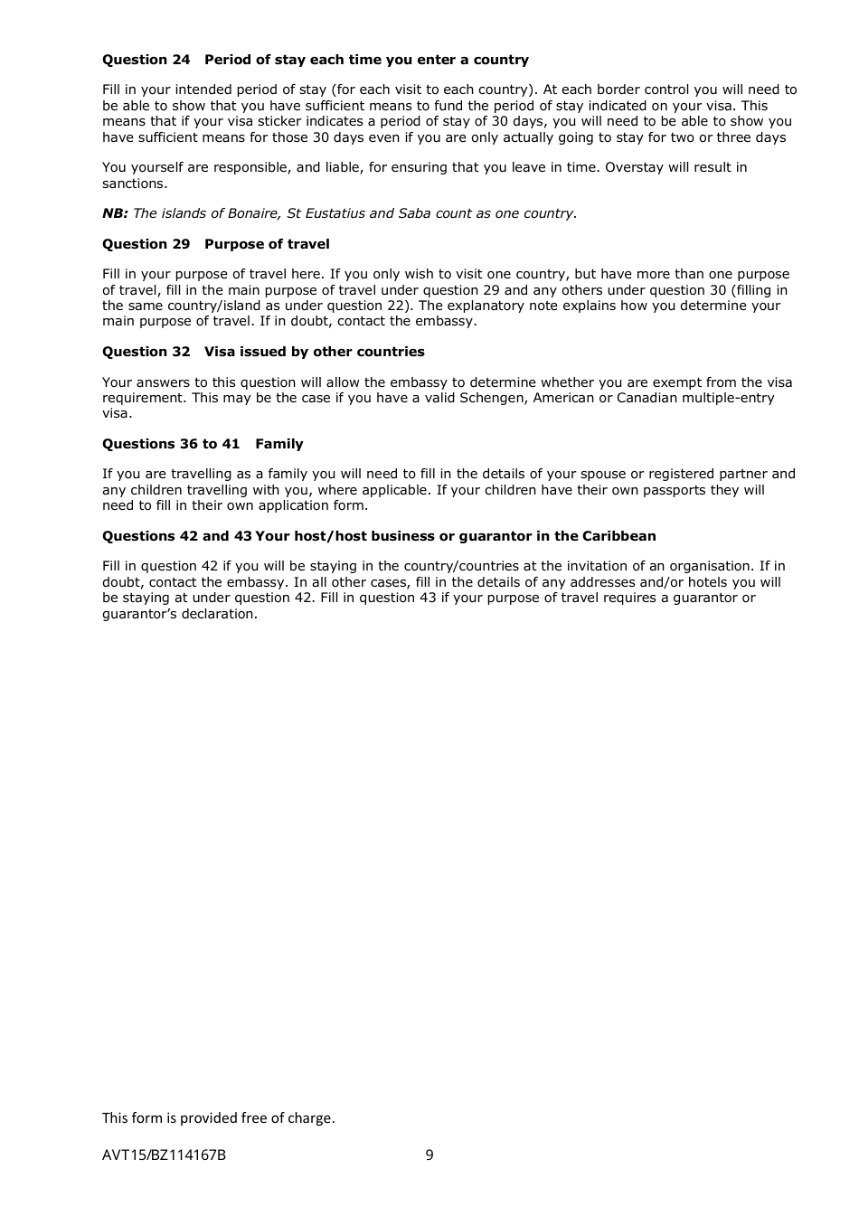 Caribbean Netherlands Visa Application Form - Netherlands, Page 9