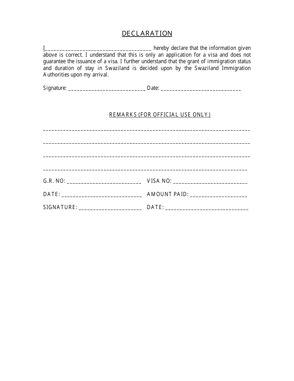 Swaziland Visa Application Form High Commission Of The Kingdom Of Swaziland Fill Out Sign swaziland-visa-application-form-high-commission-of-the-kingdom-of-swaziland-fill-out-sign
