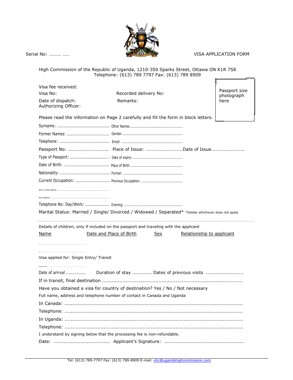 City Of Ottawa Ontario Canada Uganda Visa Application Form High Commission Of The Republic Of city-of-ottawa-ontario-canada-uganda-visa-application-form-high-commission-of-the-republic-of