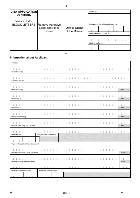 Denmark Visa Application Form