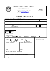 Document preview: Kyrgyz Visa Application Form - Consulate of the Kyrgyz Republic - Washington, D.C.