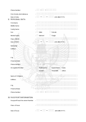 Indonesian Visa Application Form - the Consulate General of the Republic of Indonesia - Cape Town, Western Cape, South Africa, Page 2