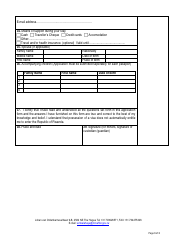 Rwanda Visa Application Form - Embassy of the Republic of Rwanda in the Netherlands - The Hague, South Holland, Netherlands, Page 3