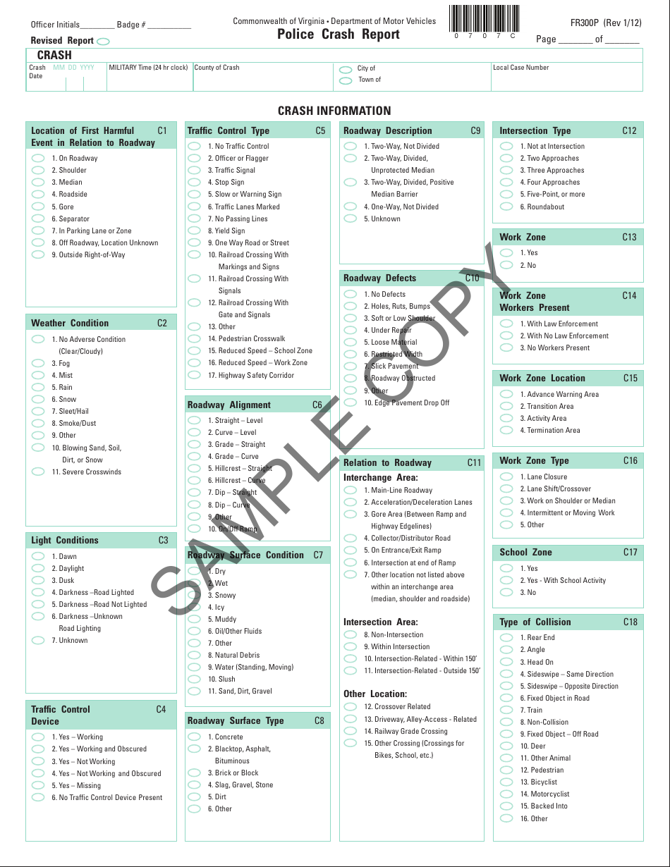 Form FR300p Police Crash Report - Virginia, Page 3