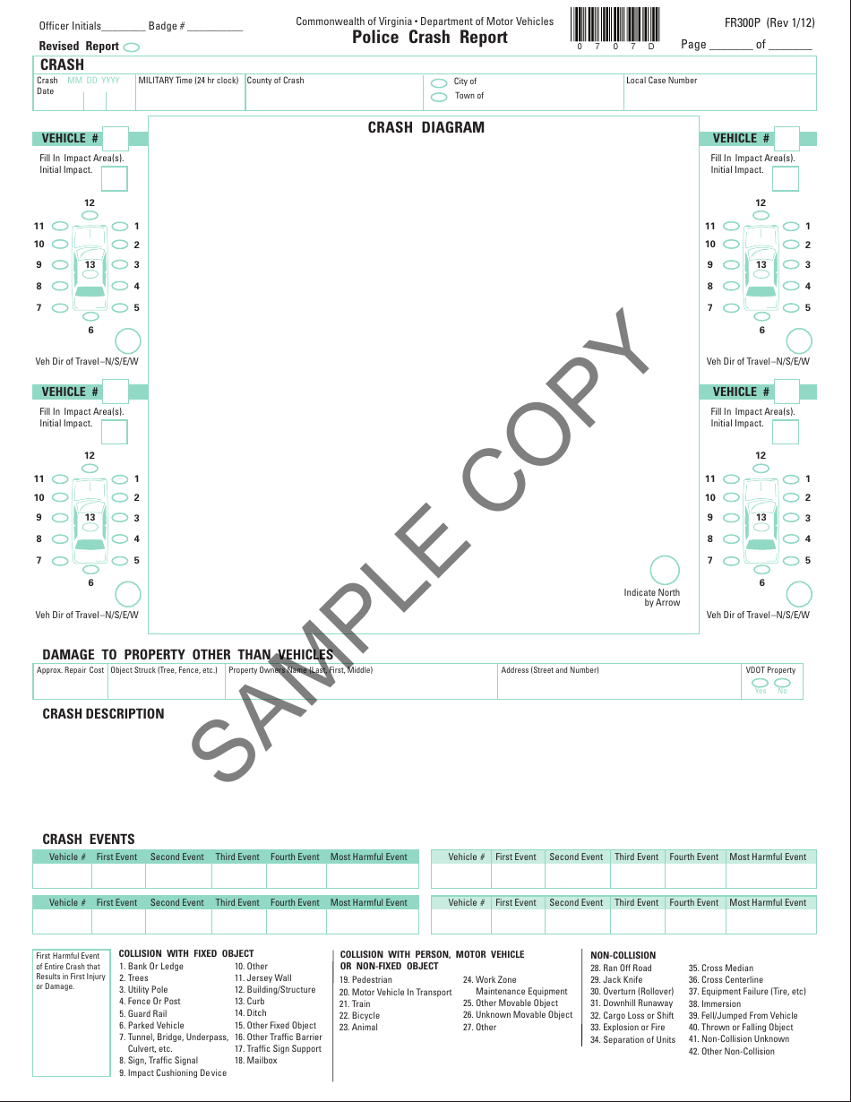 Form FR300p Police Crash Report - Virginia, Page 4