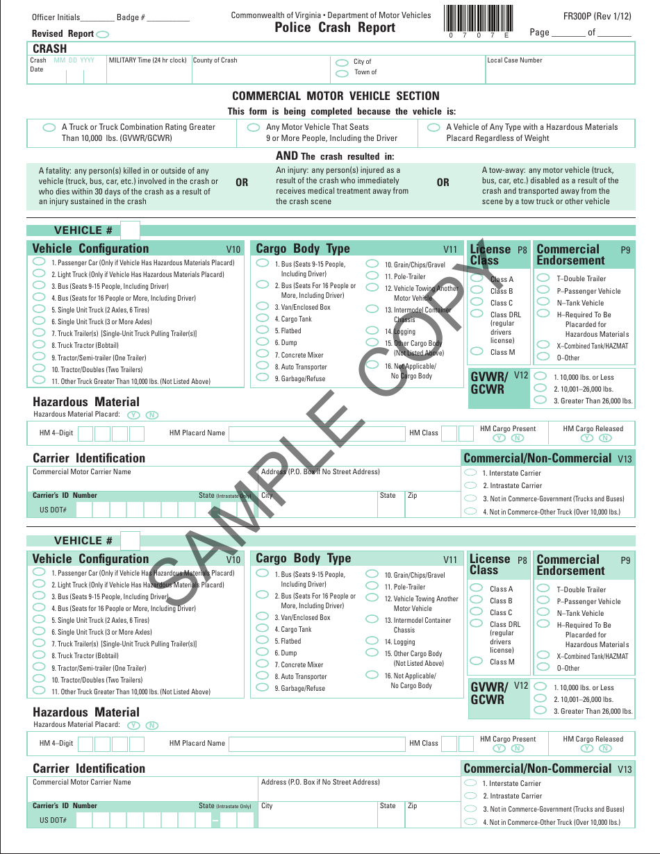 Form FR300p Police Crash Report - Virginia, Page 5