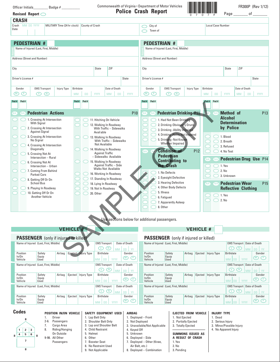 Form FR300p Police Crash Report - Virginia, Page 6