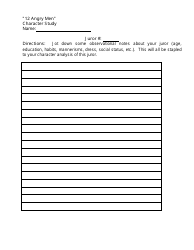 12 Angry Men Character Worksheets, Page 2