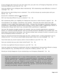 Emergency Responder Volunteer Self-assessment Form - Peterborough City &amp; County - Canada, Page 2