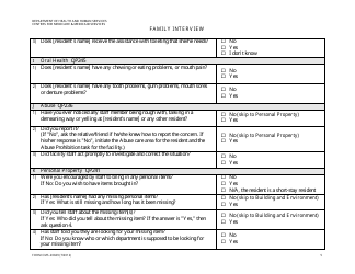 Form CMS-20049 Family Interview, Page 5