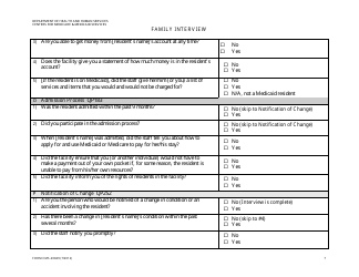 Form CMS-20049 Family Interview, Page 7