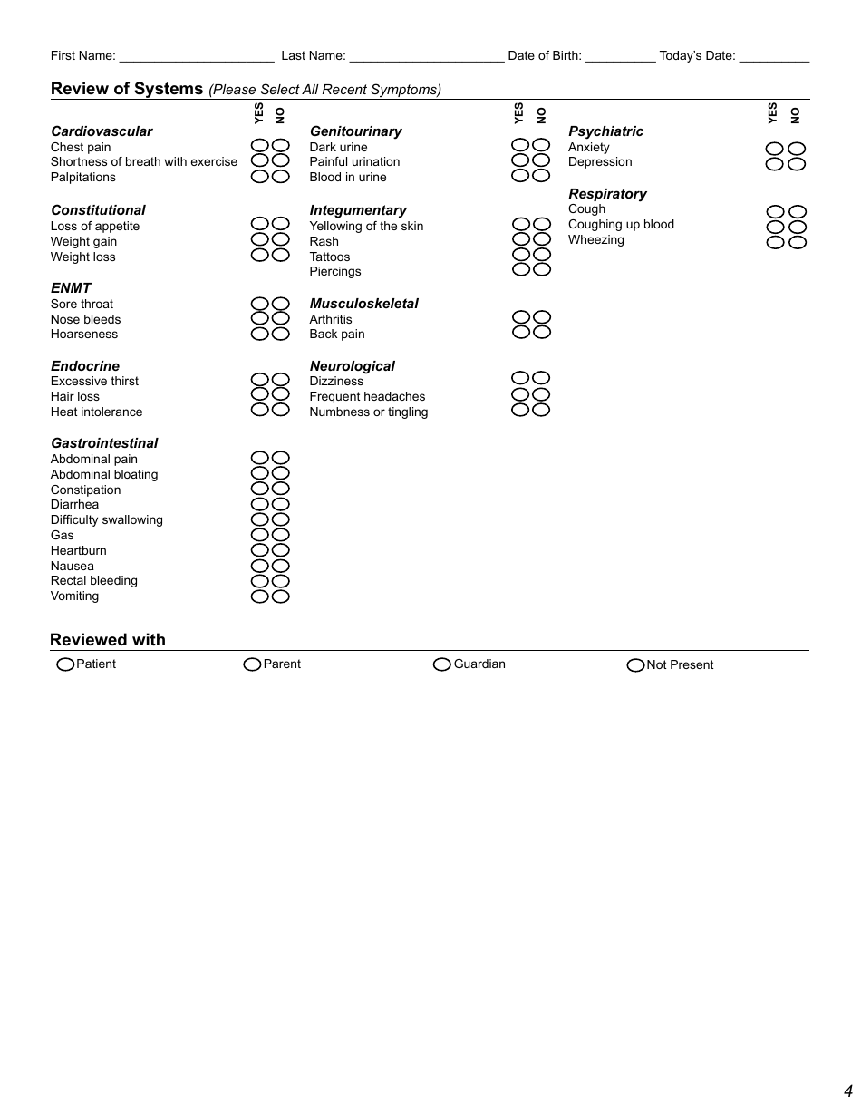 Patient Interview Form - Arizona Digestive Health, Page 4