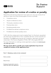 Application for Review of a Notice or Penalty - United Kingdom