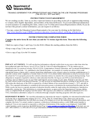 VA Form 22-8864 Training Agreement for Apprenticeship and Other on-The-Job Training Programs