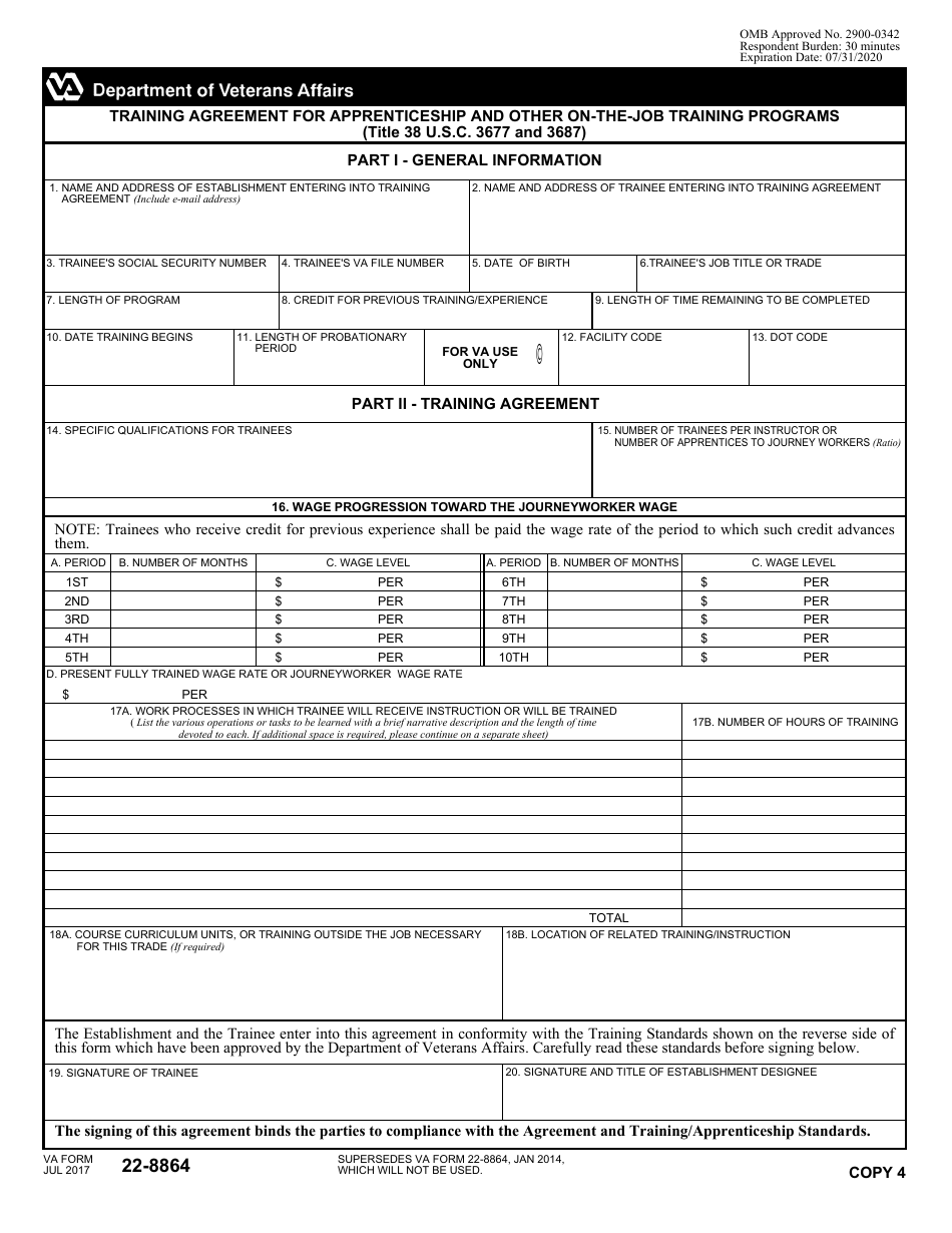 VA Form 22-8864 Training Agreement for Apprenticeship and Other on-The-Job Training Programs, Page 8