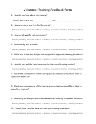 Document preview: Volunteer Training Feedback Form