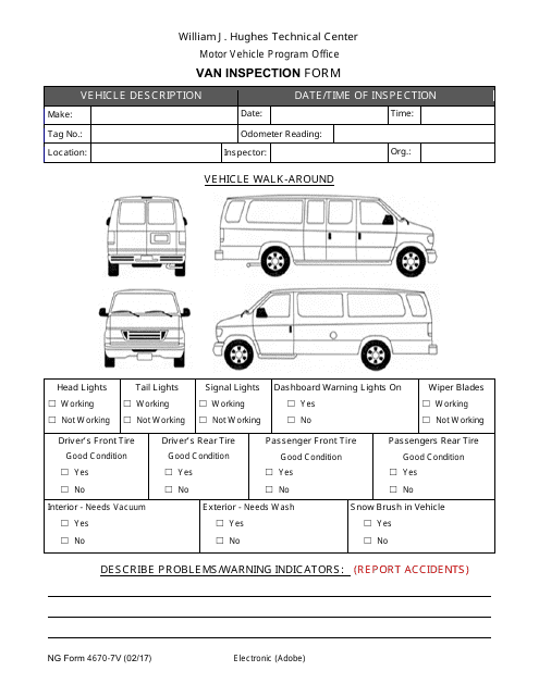 Printable Vehicle Inspection Form For A Van Printables Templates Free Printable Vehicle Inspection Form For A Van Printables Templates Free