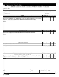 Document preview: VA Form 4670 Position Classification Worksheet for Research Positions
